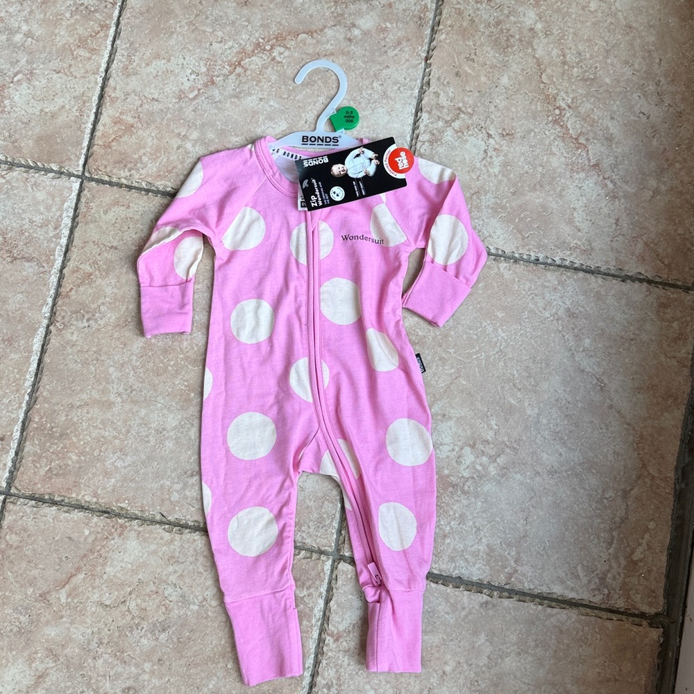 BONDS Pink Polka Dot Kids Wondersuit One Piece
